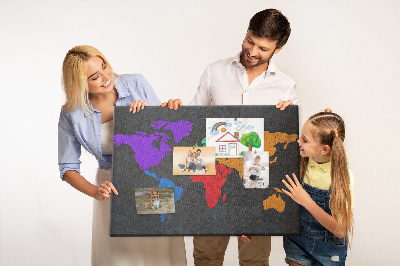 Cork board World map
