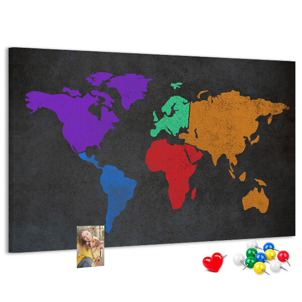 Cork board World map