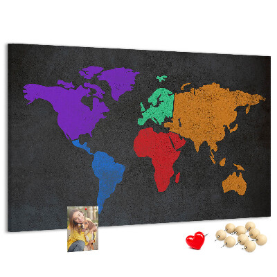 Cork board World map