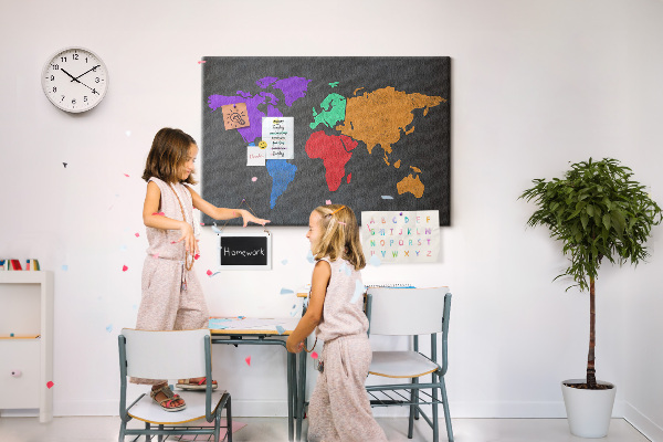Cork board World map