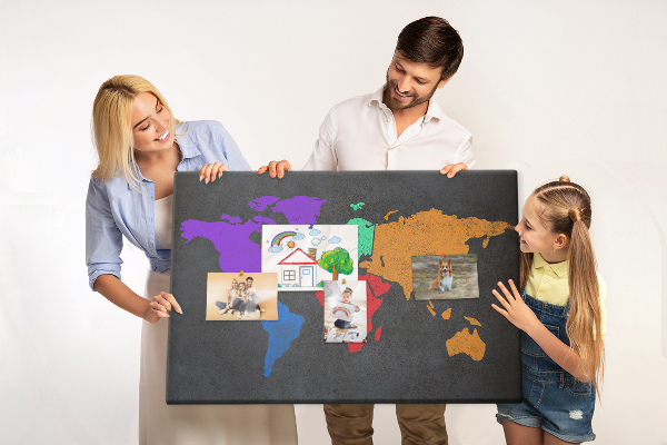 Cork board World map