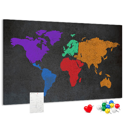 Cork board World map