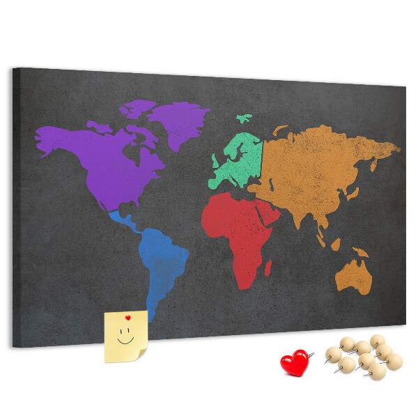 Cork board World map