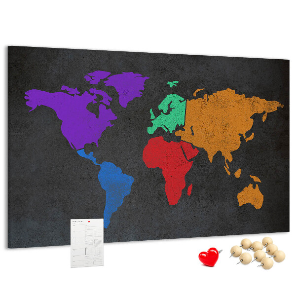 Cork board World map