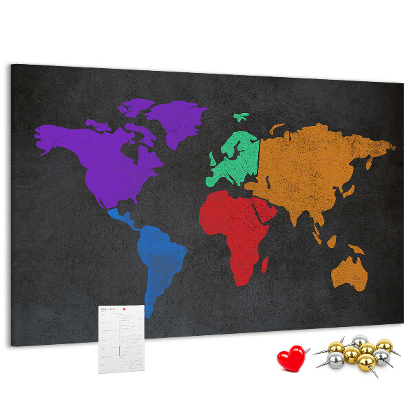 Cork board World map