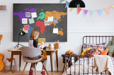 Cork board World map