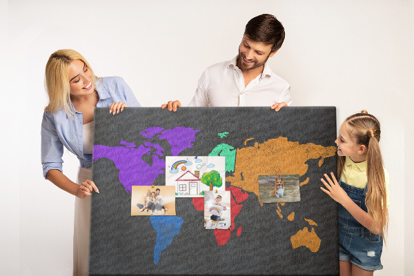 Cork board World map
