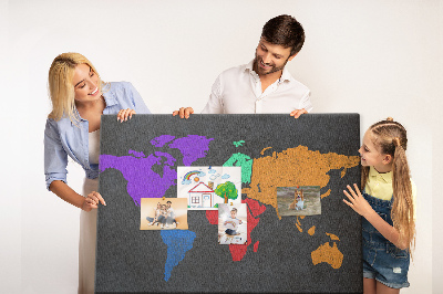 Cork board World map