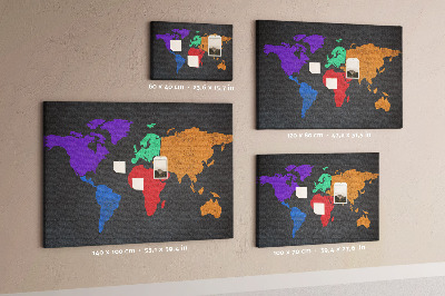 Cork board World map