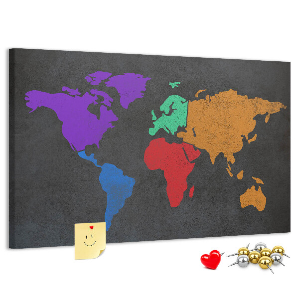 Cork board World map