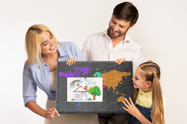 Cork board World map