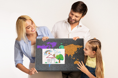 Cork board World map