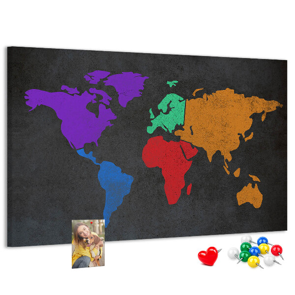 Cork board World map