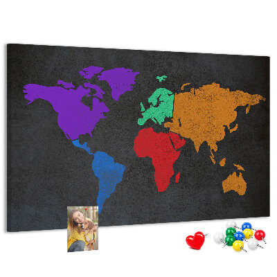 Cork board World map