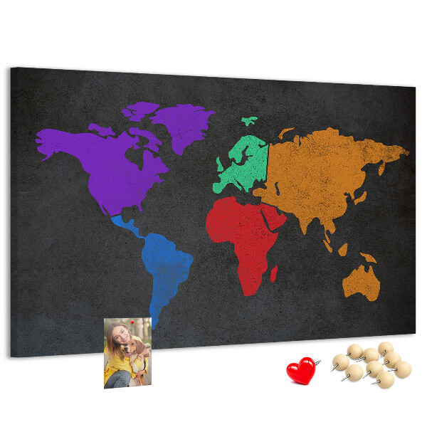 Cork board World map