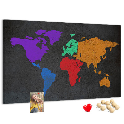 Cork board World map