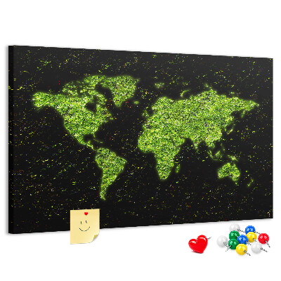 Cork memo board World map