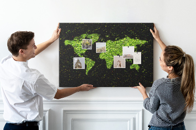 Cork memo board World map
