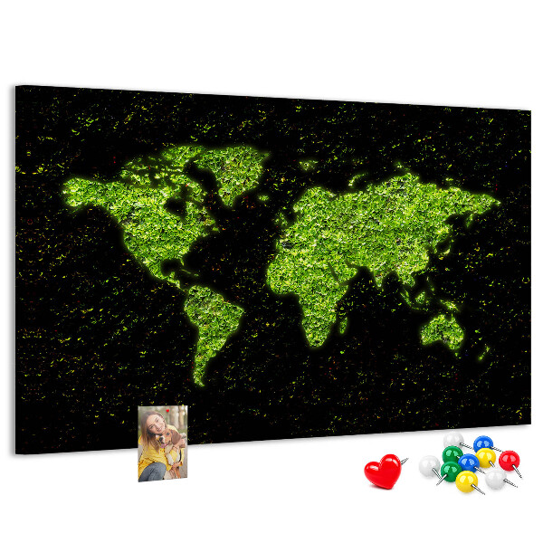 Cork memo board World map
