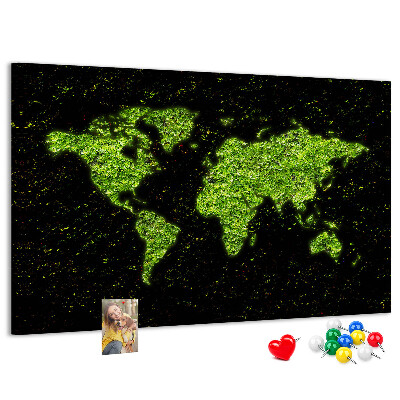 Cork memo board World map