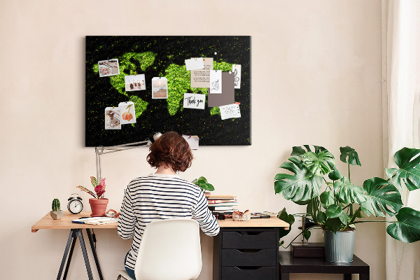 Cork memo board World map