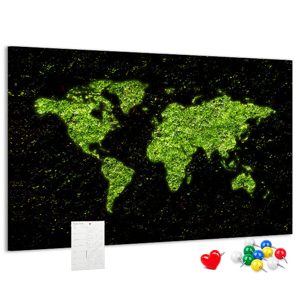 Cork memo board World map
