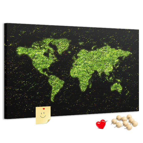 Cork memo board World map