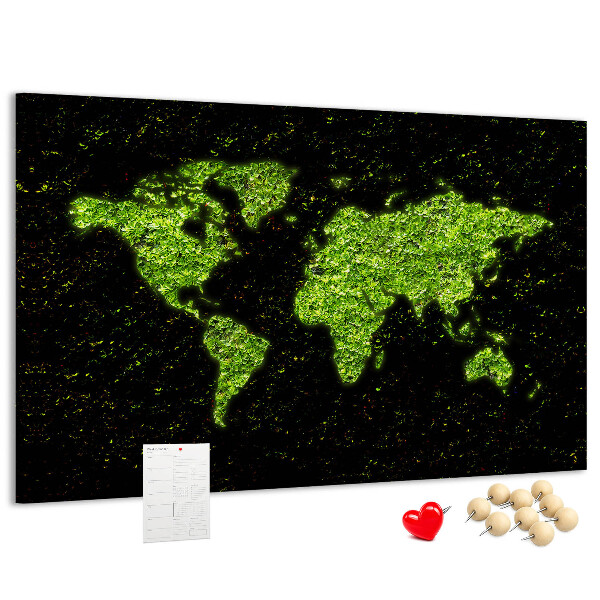 Cork memo board World map