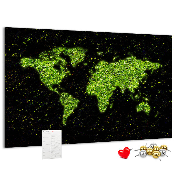 Cork memo board World map