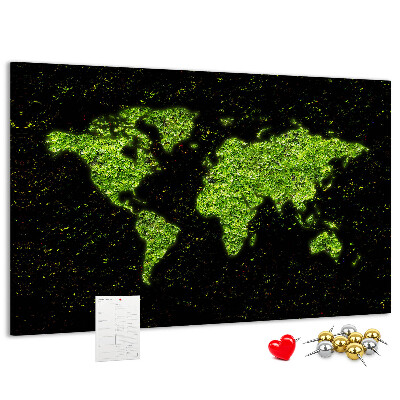 Cork memo board World map