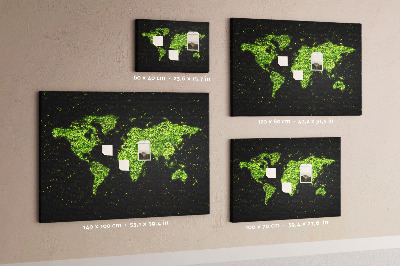 Cork memo board World map