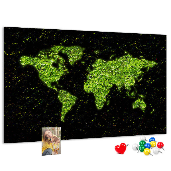 Cork memo board World map