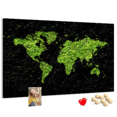 Cork memo board World map