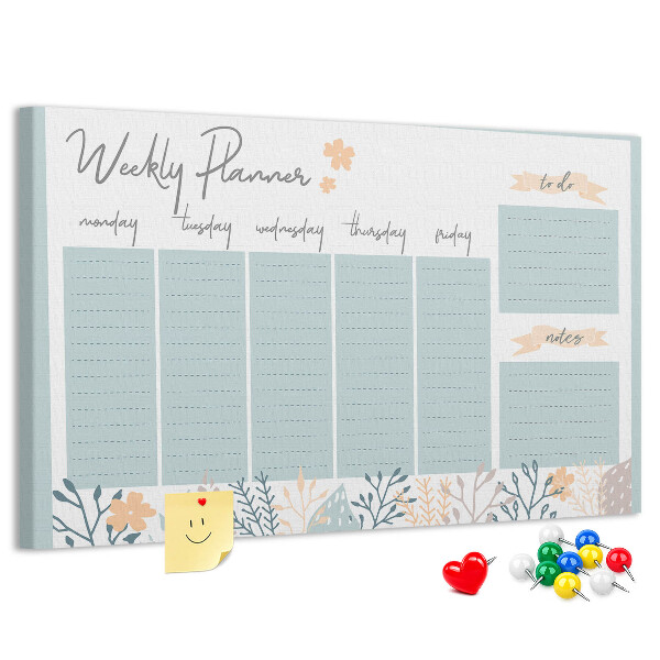 Cork board Weekly schedule