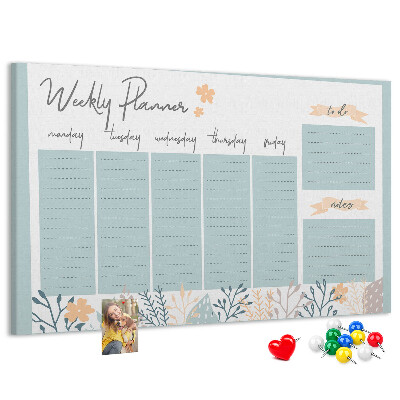 Cork board Weekly schedule