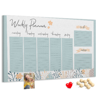 Cork board Weekly schedule