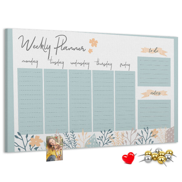 Cork board Weekly schedule