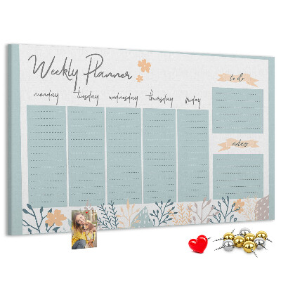 Cork board Weekly schedule