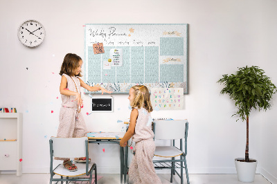 Cork board Weekly schedule