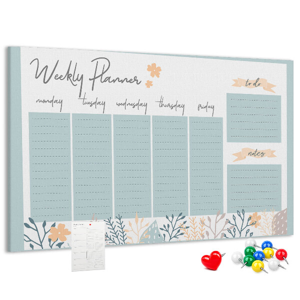 Cork board Weekly schedule