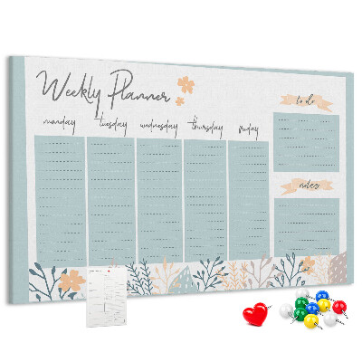 Cork board Weekly schedule