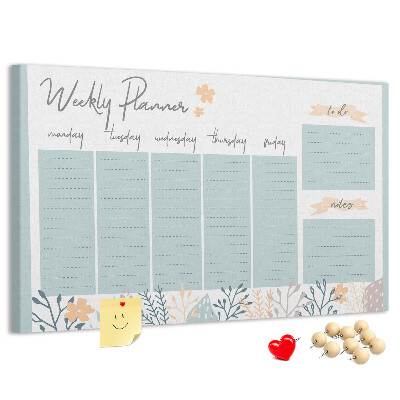 Cork board Weekly schedule