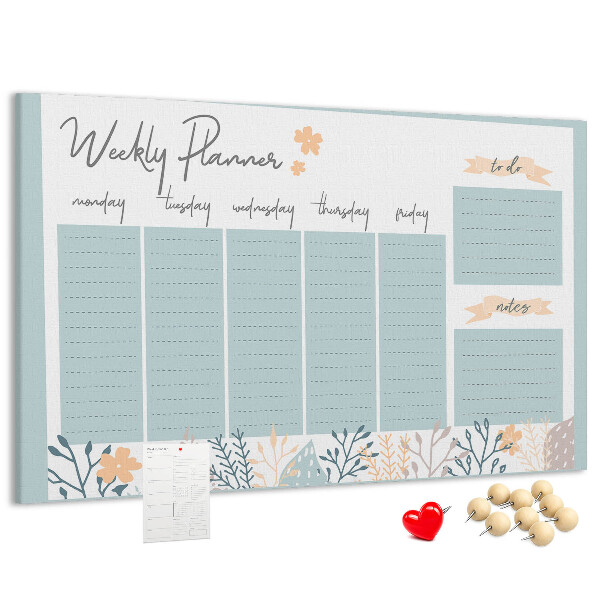 Cork board Weekly schedule