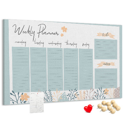 Cork board Weekly schedule