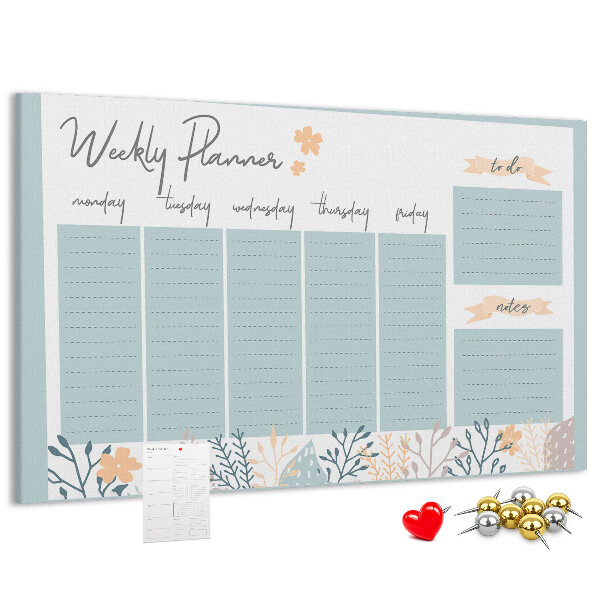 Cork board Weekly schedule