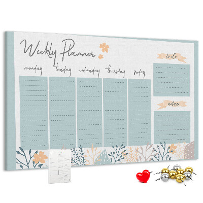 Cork board Weekly schedule