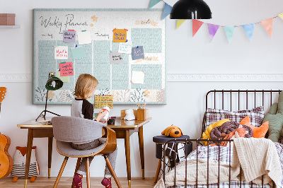 Cork board Weekly schedule
