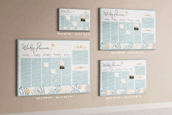 Cork board Weekly schedule