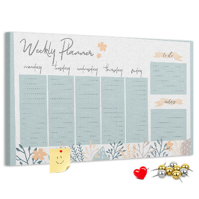 Cork board Weekly schedule