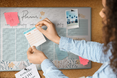 Cork board Weekly schedule